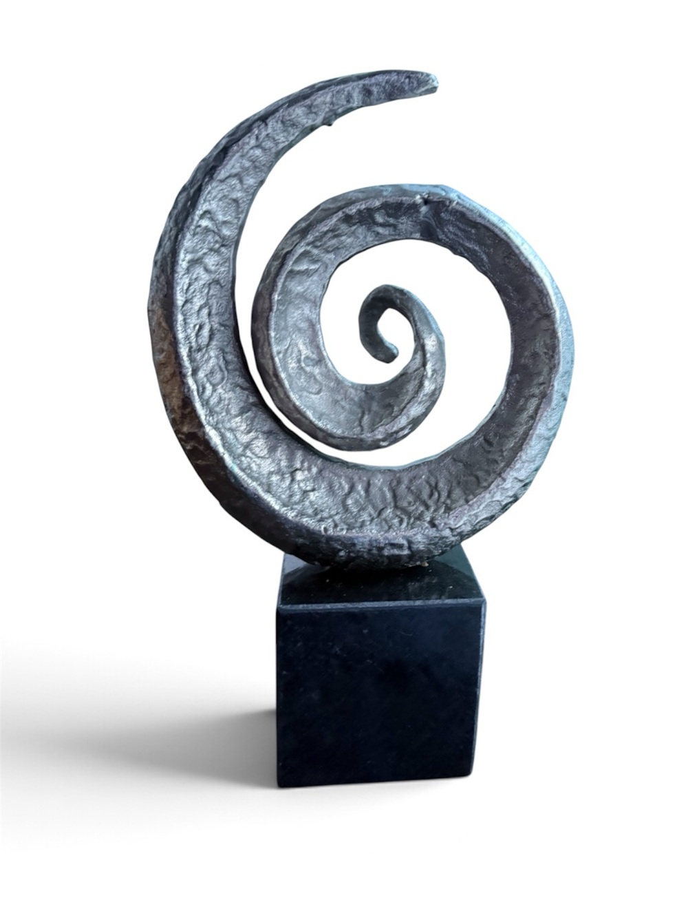 Heavy Abstract Spiral Metal Sculpture Modern Home Decor